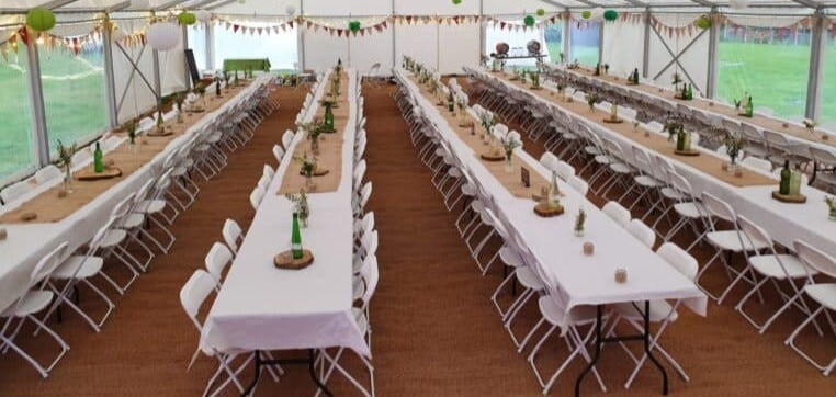 Marquee tables and online chairs