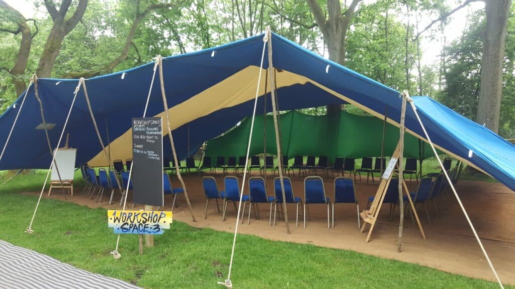 Berber tent marquee blue and white